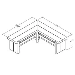 Forest Garden Double Corner Sleeper Bench 1.2m 9 Forest Garden Double Corner Sleeper Bench 1.2m -Verdura Garden Store FGCORNBEN12HD1
