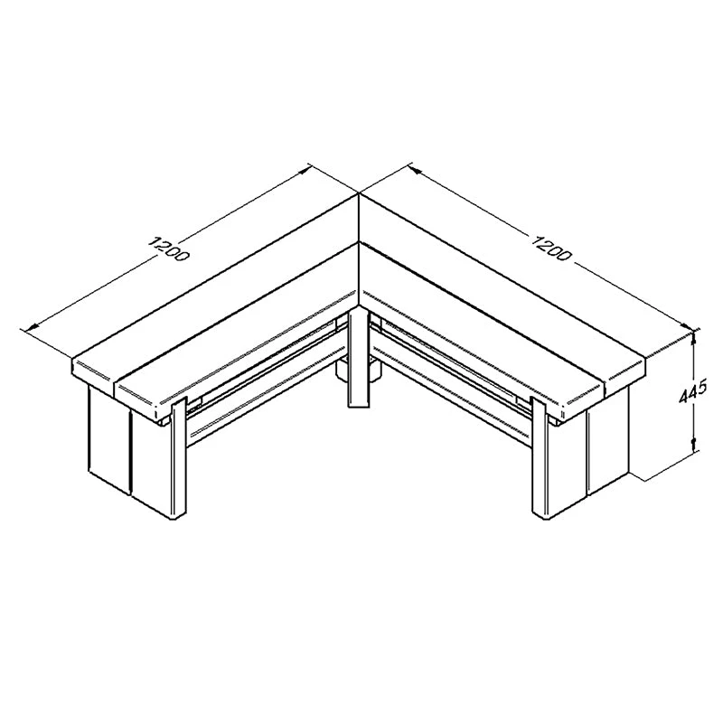 Forest Garden Double Corner Sleeper Bench 1.2m 5 Forest Garden Double Corner Sleeper Bench 1.2m - Image 5