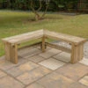 Forest Garden Double Corner Sleeper Bench 1.2m -Verdura Garden Store FGCORNBEN12HD3