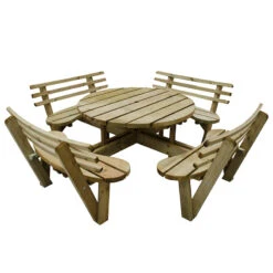 Forest Garden Circular Picnic Table -Verdura Garden Store FGCPT8