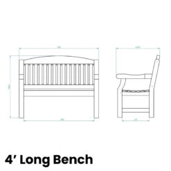 Forest Garden Harvington Bench -Verdura Garden Store FGHARBE7