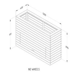 Forest Garden Linear Tall Planter With Storage -Verdura Garden Store FGLINPL12090SHD2