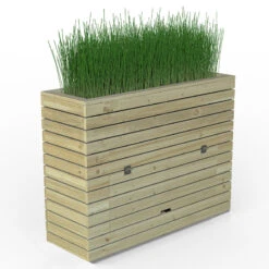 Forest Garden Linear Tall Planter With Storage -Verdura Garden Store FGLINPL12090SHD5