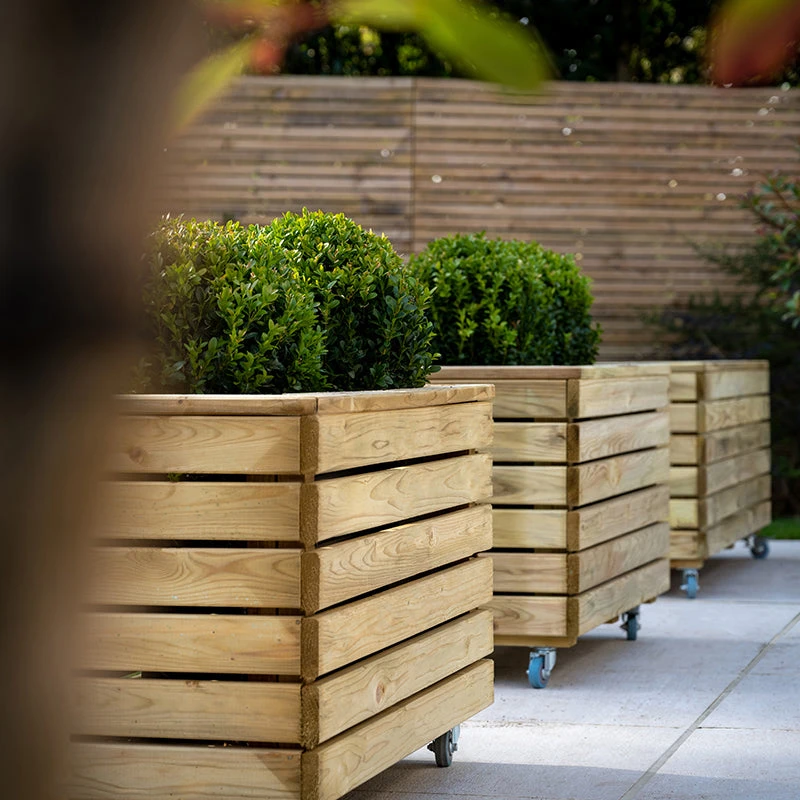 Forest Garden Linear Double Planter With Wheels 6 Forest Garden Linear Double Planter With Wheels - Image 6