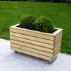 Forest Garden Linear Double Planter With Wheels -Verdura Garden Store FGLINPL80WHD8