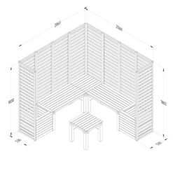 Forest Garden Modular Seating V3 -Verdura Garden Store FGMODSEAT3HD10