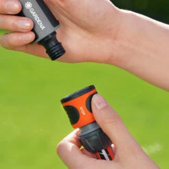 Gardena 13mm Water Stop Snap On Hose Connector -Verdura Garden Store HCSC2N5