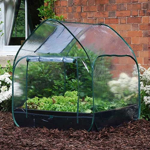 Large Raised Bed With Pop Up Mini Greenhouse 1 Large Raised Bed With Pop Up Mini Greenhouse