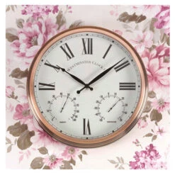 Outdoor Henley Wall Clock And Thermometer -Verdura Garden Store image 86299