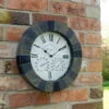 Slate Wall Clock And Themometer Plus Hygrometer 3 Slate Wall Clock And Themometer Plus Hygrometer -Verdura Garden Store image 86303